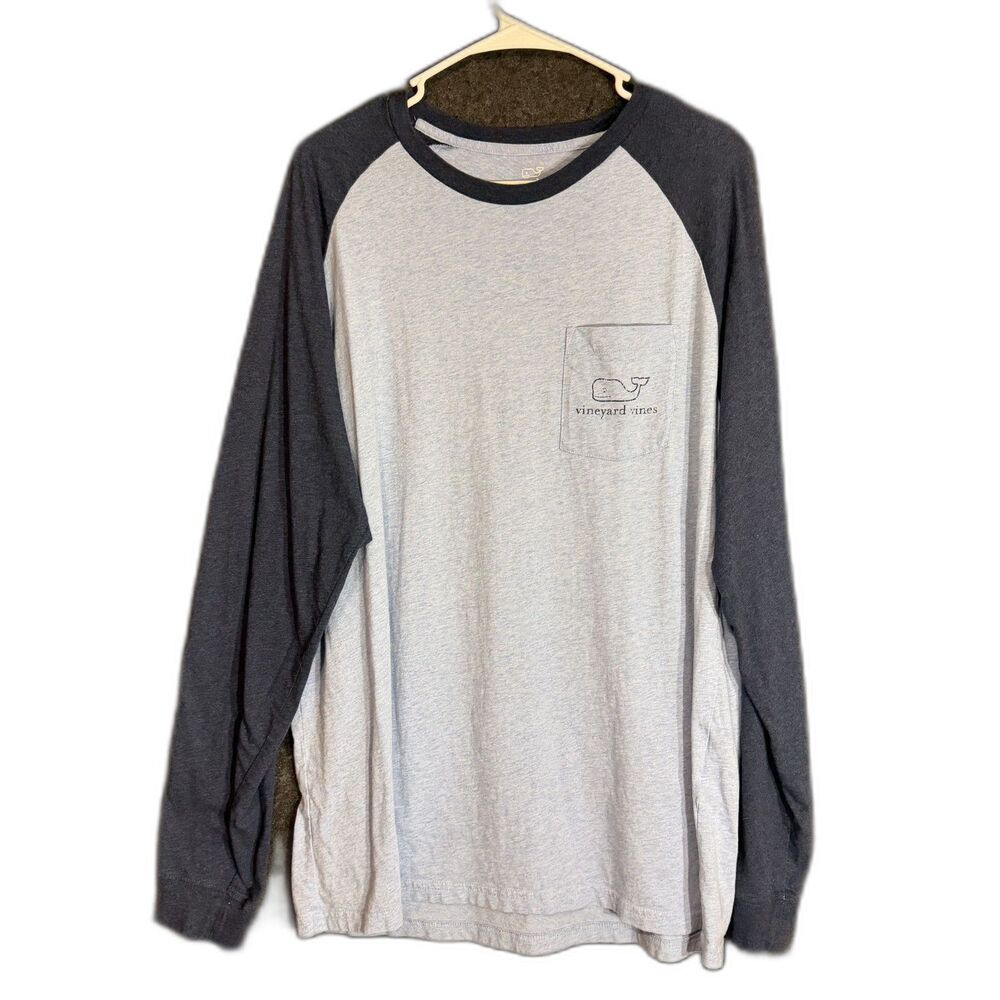 Vineyard Vines Mens Size Large Lot of 2 Long Sleeve Pocket T-Shirt Blue Casual - Picture 4 of 16